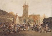 The Pig Market,Bedford with a View of St Mary's Church (mk47)